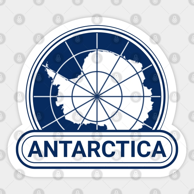 Antarctica Country Badge - Antarctica Flag Sticker by Yesteeyear